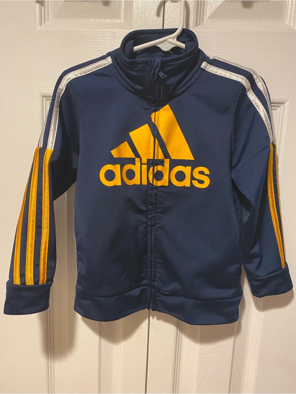 adidas Navy Blue and Yellow Kids Track Jacket 3T